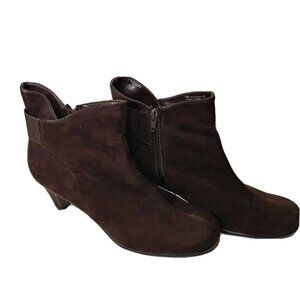 Aerosoles Womens Ankle Booties Size 10M Faux Suede Brown 2.5" Heel Play‎ Again
